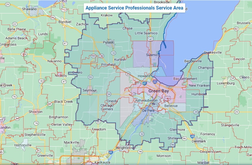 Appliance Service Professionals Service Area